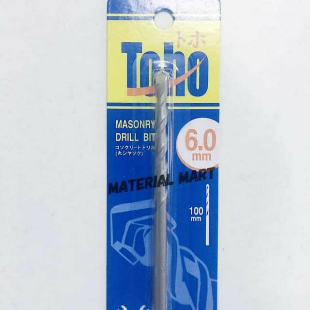 Matabor Beton TOHO 6mm PREMIUM | Masonry Drill Mata Bor 6 mm (ORI) | Material Mart