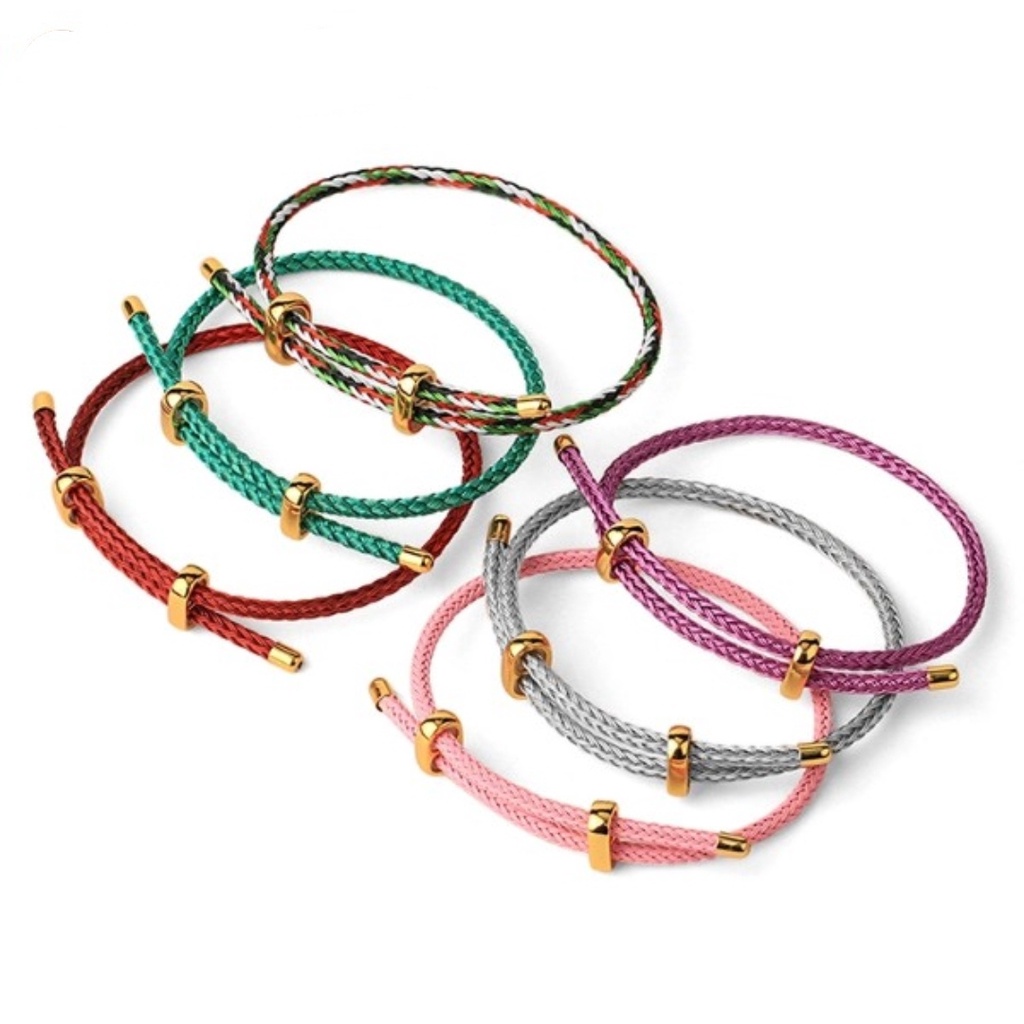 Gelang Tali Kawat Pandora  Anti Air Gelang Waterfroop Liontin Huruf Emas Hongkong