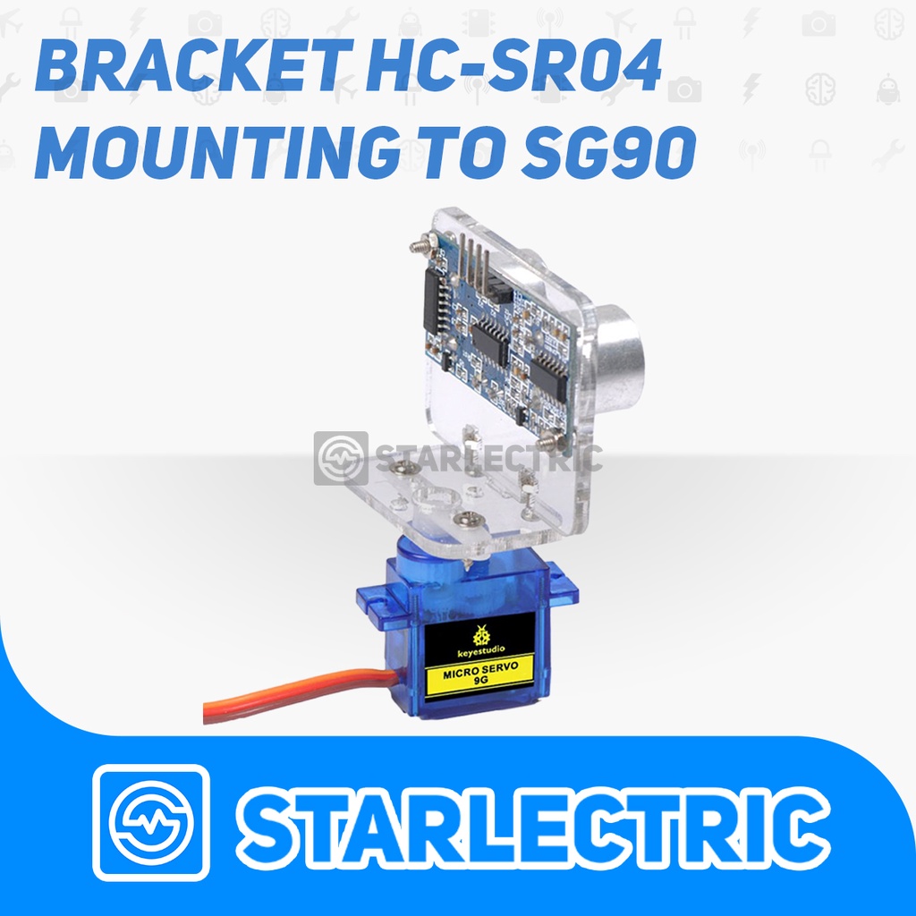 Bracket HC-SR04 Mounting Ultrasonic SR04 Holder to SG90 Robot Acrylic