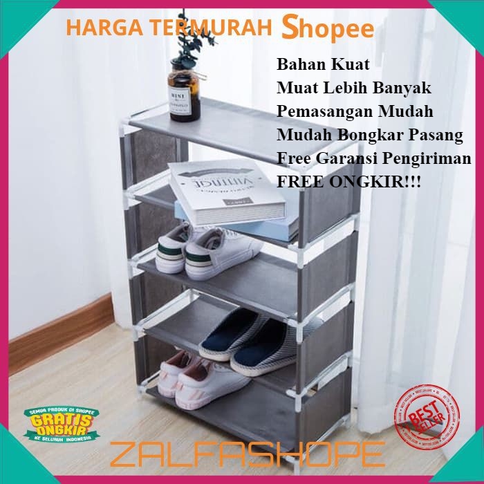  Rak  Tempat Penyimpanan Sepatu  Sandal Portable 5 Susun 