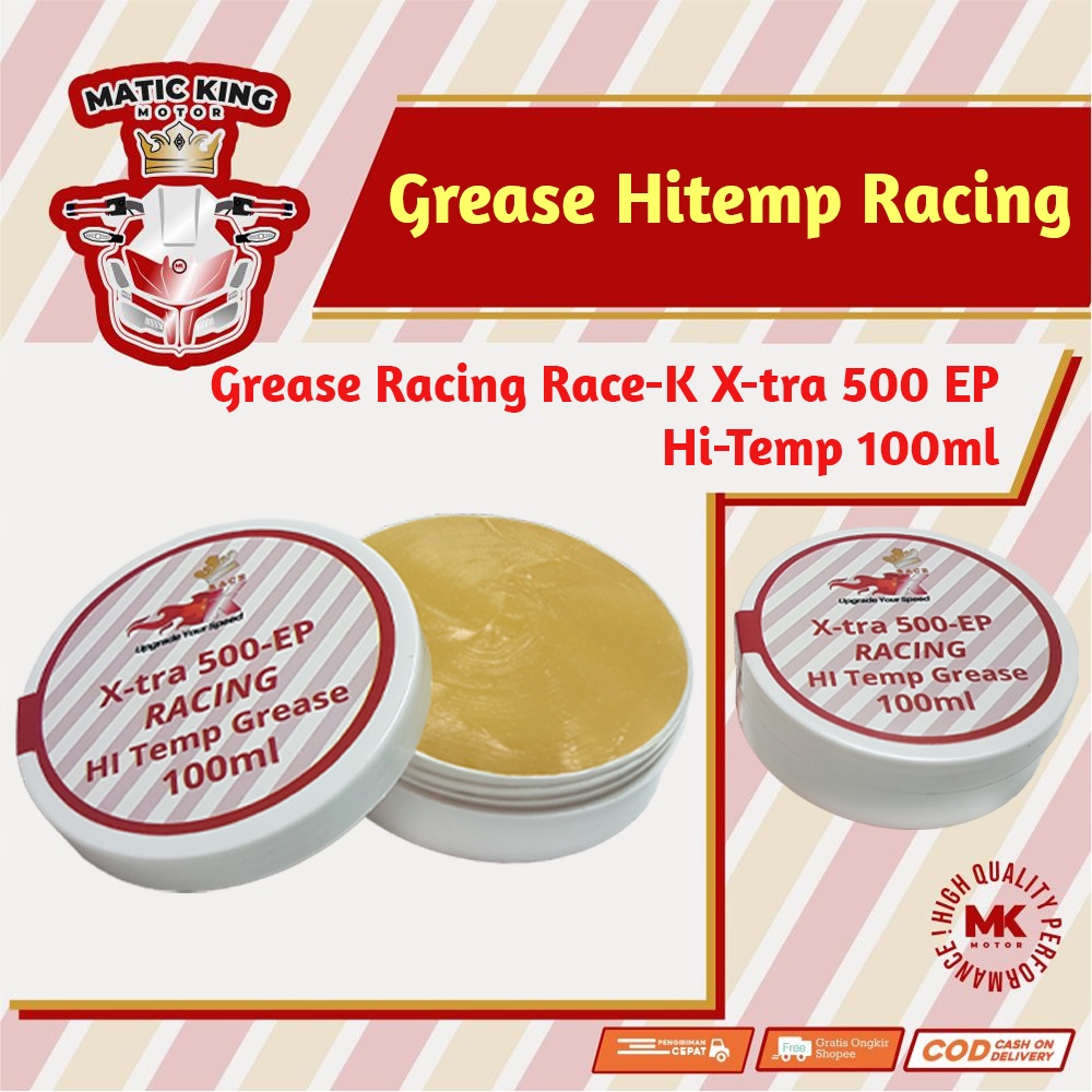 Grease minyak gemuk pelumas bearing cvt hi temp lithium Race-K X-tra 500-EP 100ml