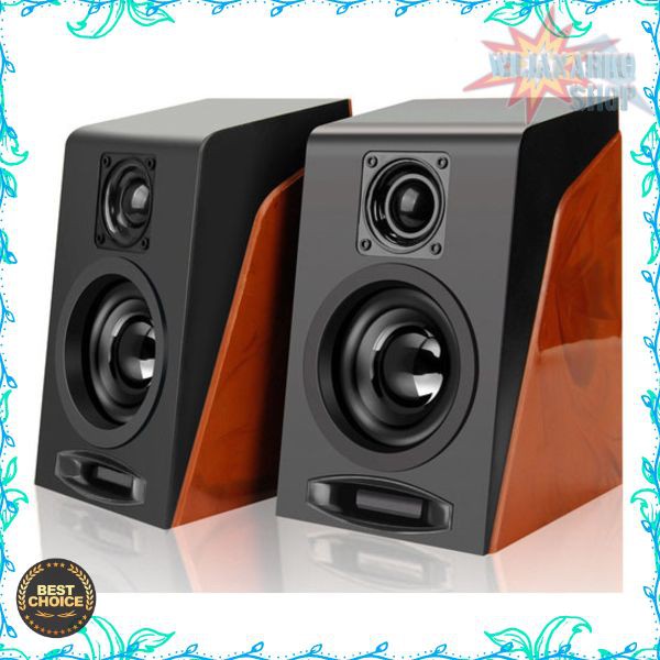 First Eye 950 HiFi Desktop Multimedia Stereo Speaker 2.0 Channel - Black/Brown ELC11