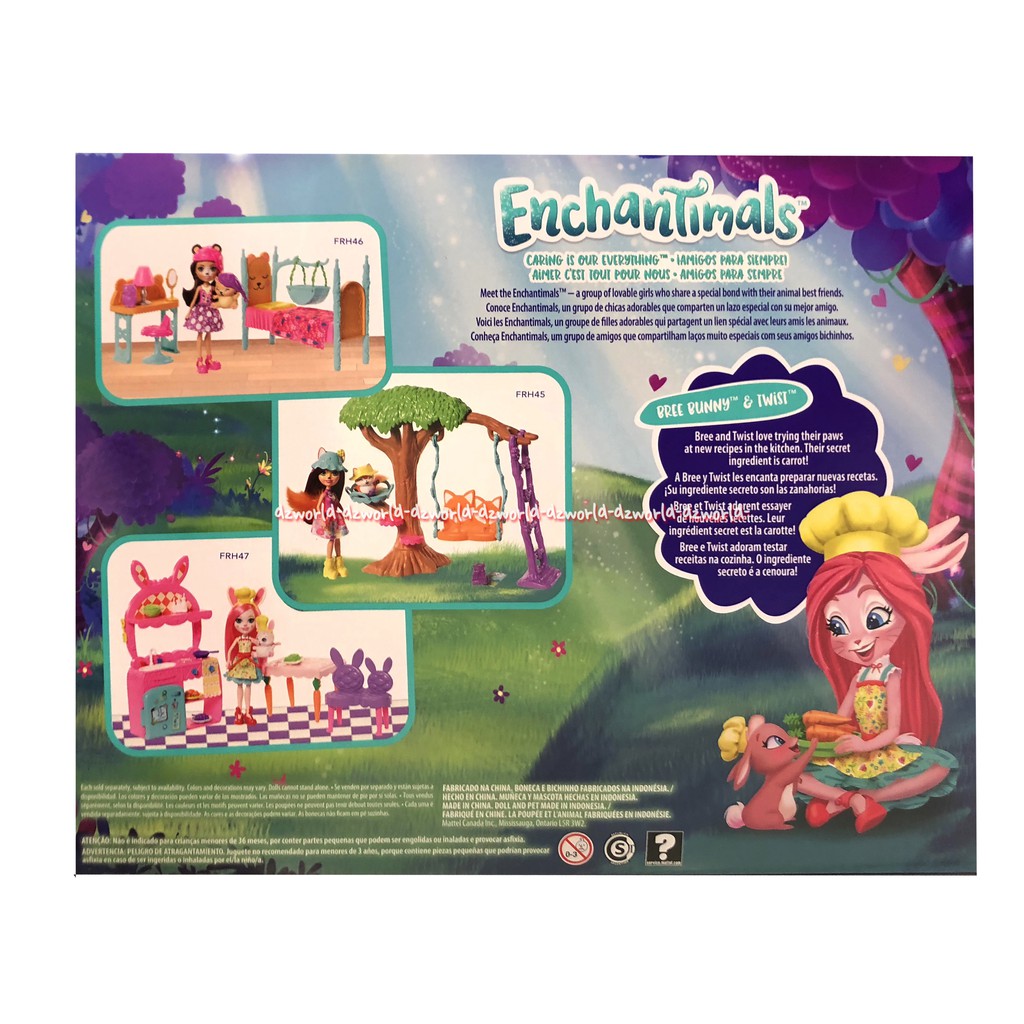 Enchantimals Kitchen Fun Cocina Diverida Mainan Boneka Encantimel  dengan playset dapur