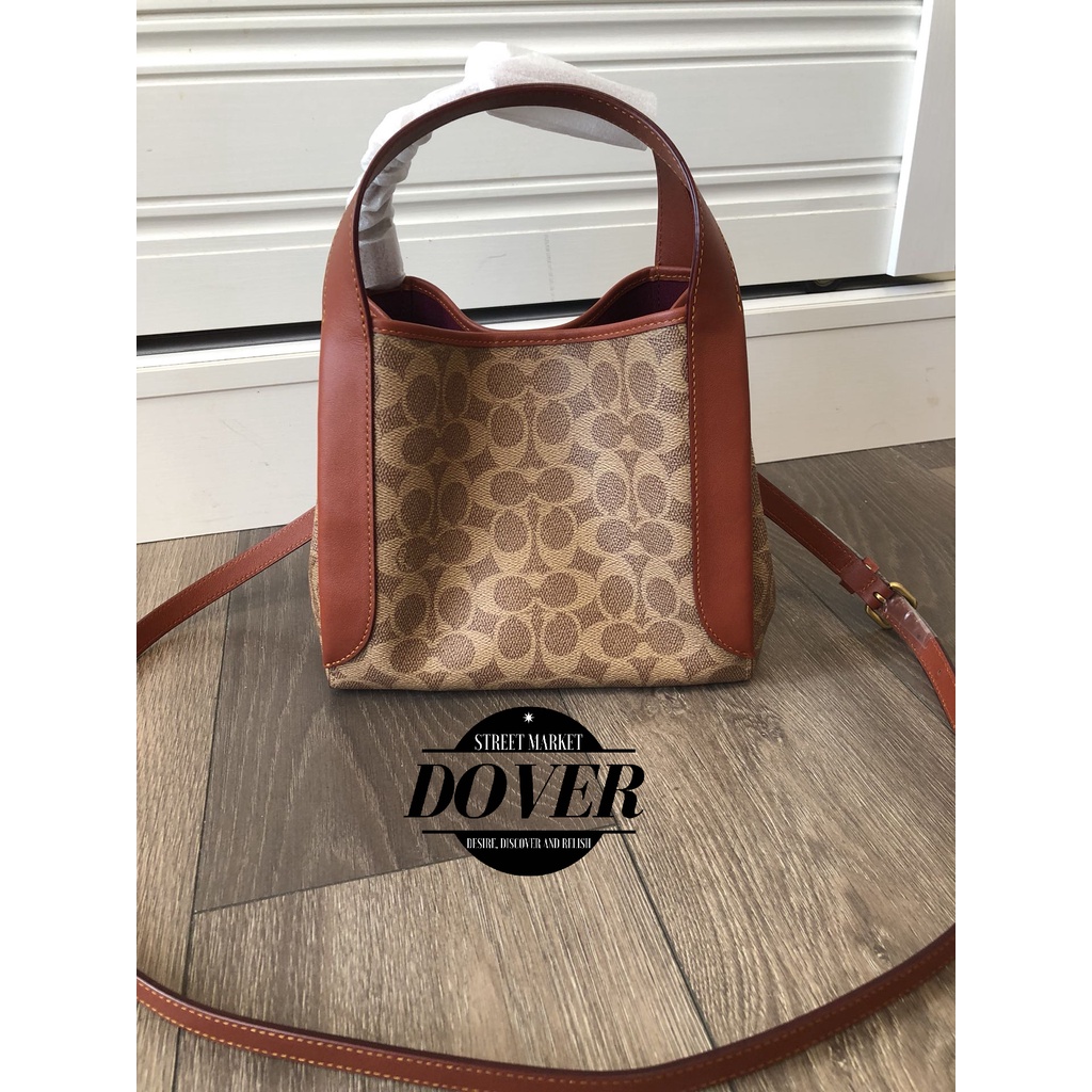 Coach Hadley Hobo 21 Signature Canvas Tan Rust