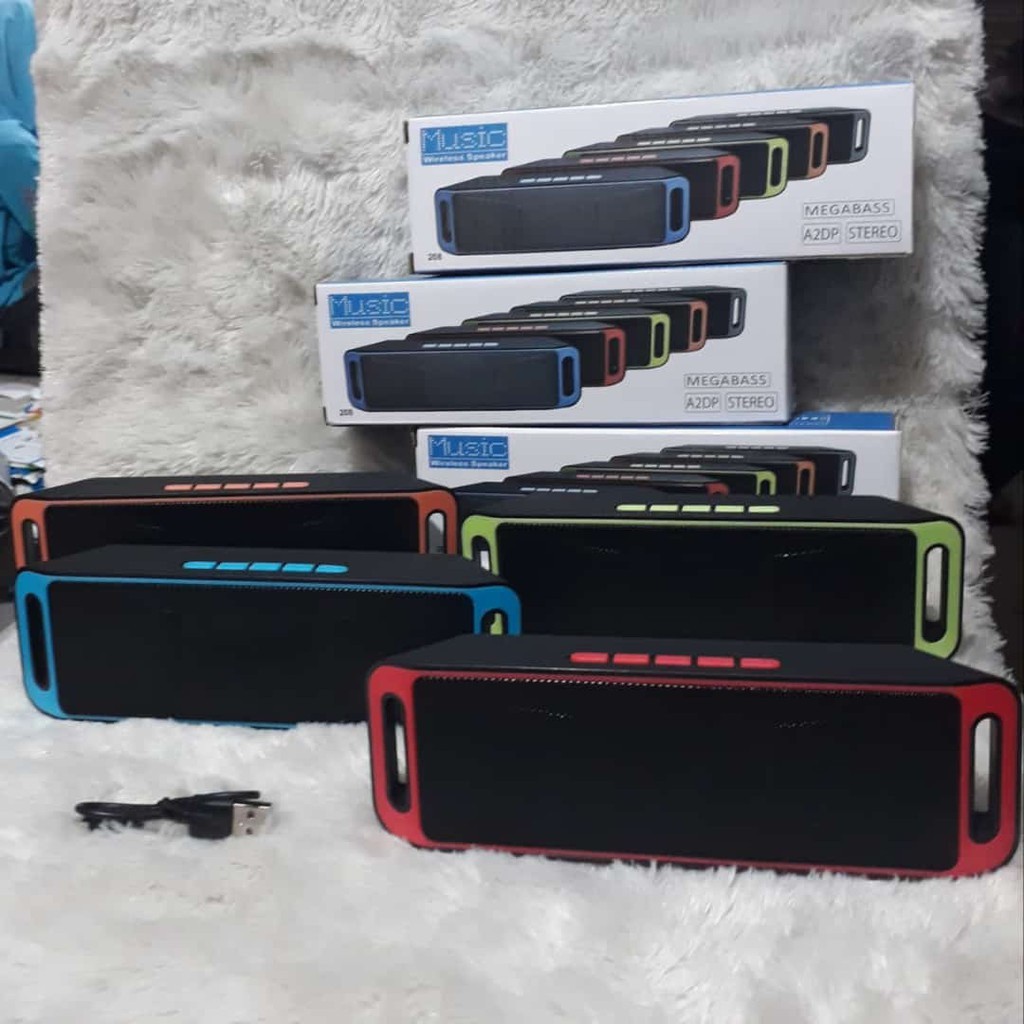 SPEAKER BLUETOOTH A2DP/DOUBLE SPIKER STEREO MEGA BASS WIRELES PORTABLE MURAH