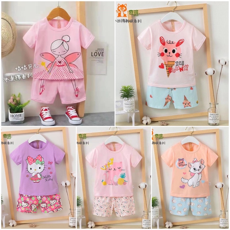 Setelan Anak Impor Ku bao Pendek Girl