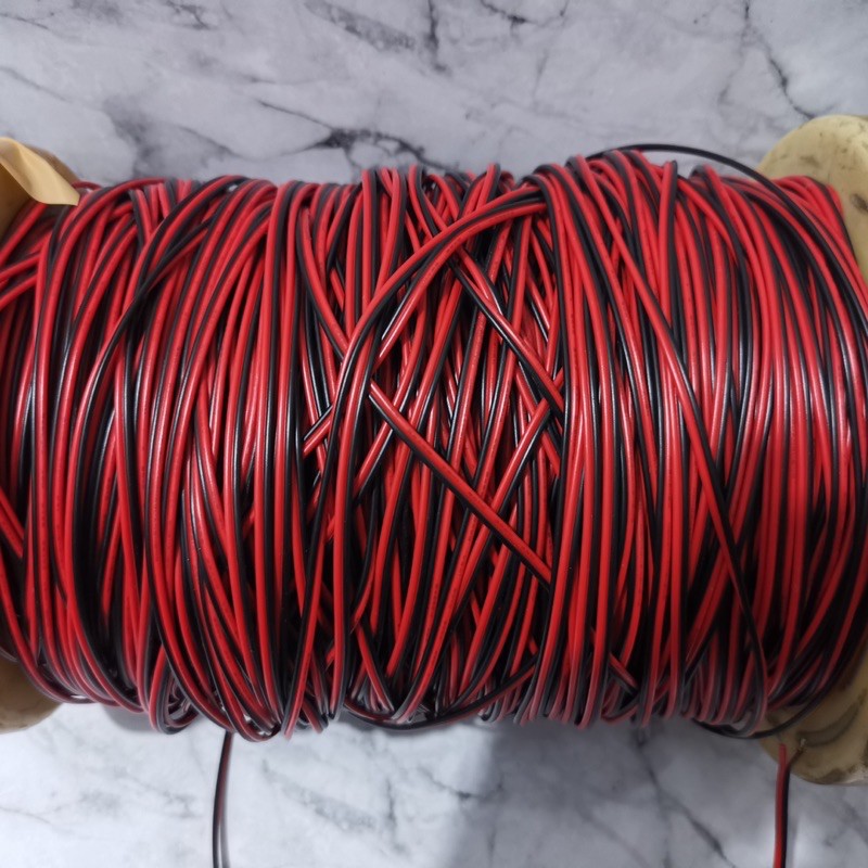 Kabel Awg22 METERAN 2x17 tembaga putih kualitas super merah hitam