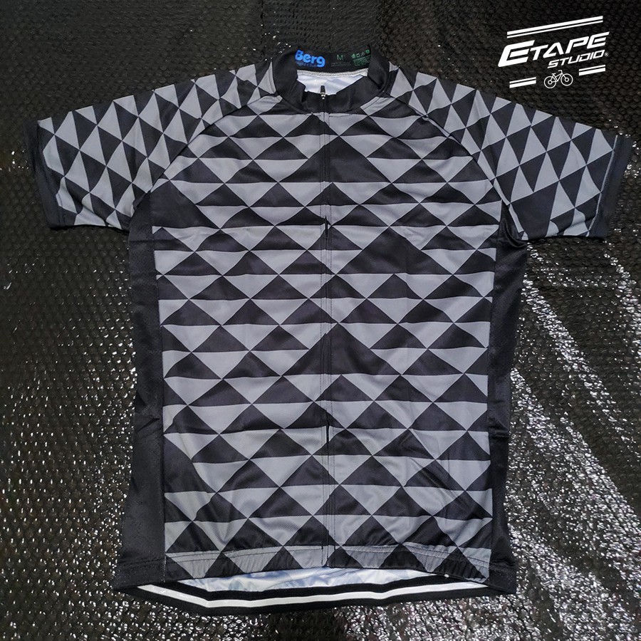 Jersey Road Bike Black Grey Triangle Baju Sepeda MTB SELI