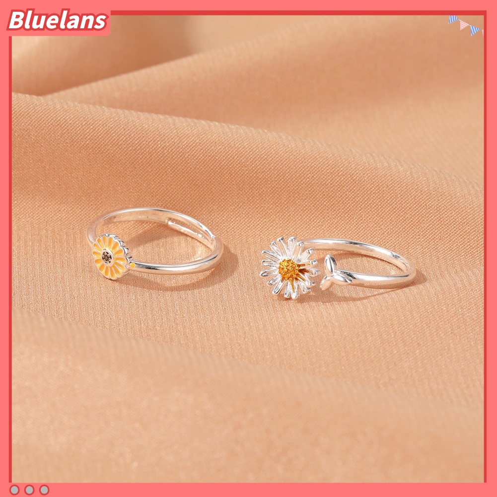 Bluelans Women Simple Marguerite Sunflower Shape Opening Adjustable Ring Jewelry Decor