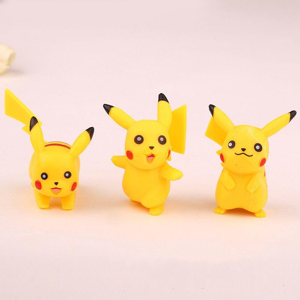 Lanfy Pikachu Figure Hadiah Ulang Tahun 6pcs/set Mainan Mini Anime PVC Pokemon