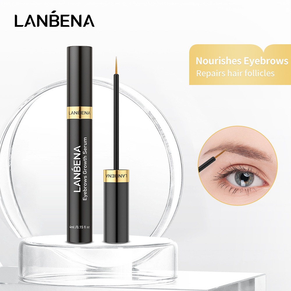 Lanbena Eyebrow Growth Care Serum - Perawatan Alis Eyebrows Enhancer Eyebrow Longer Thicker Cosmetics Make Up Tools (4 ml) Memelihara Alis / Membuat Alis Panjang / Memiliki Halis Tebal Dan Hitam