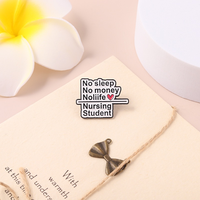 Creative Slogan Pin Nursing Student Badge Brooch Lapel Pin Letters Banner Jewelry Gift for Student