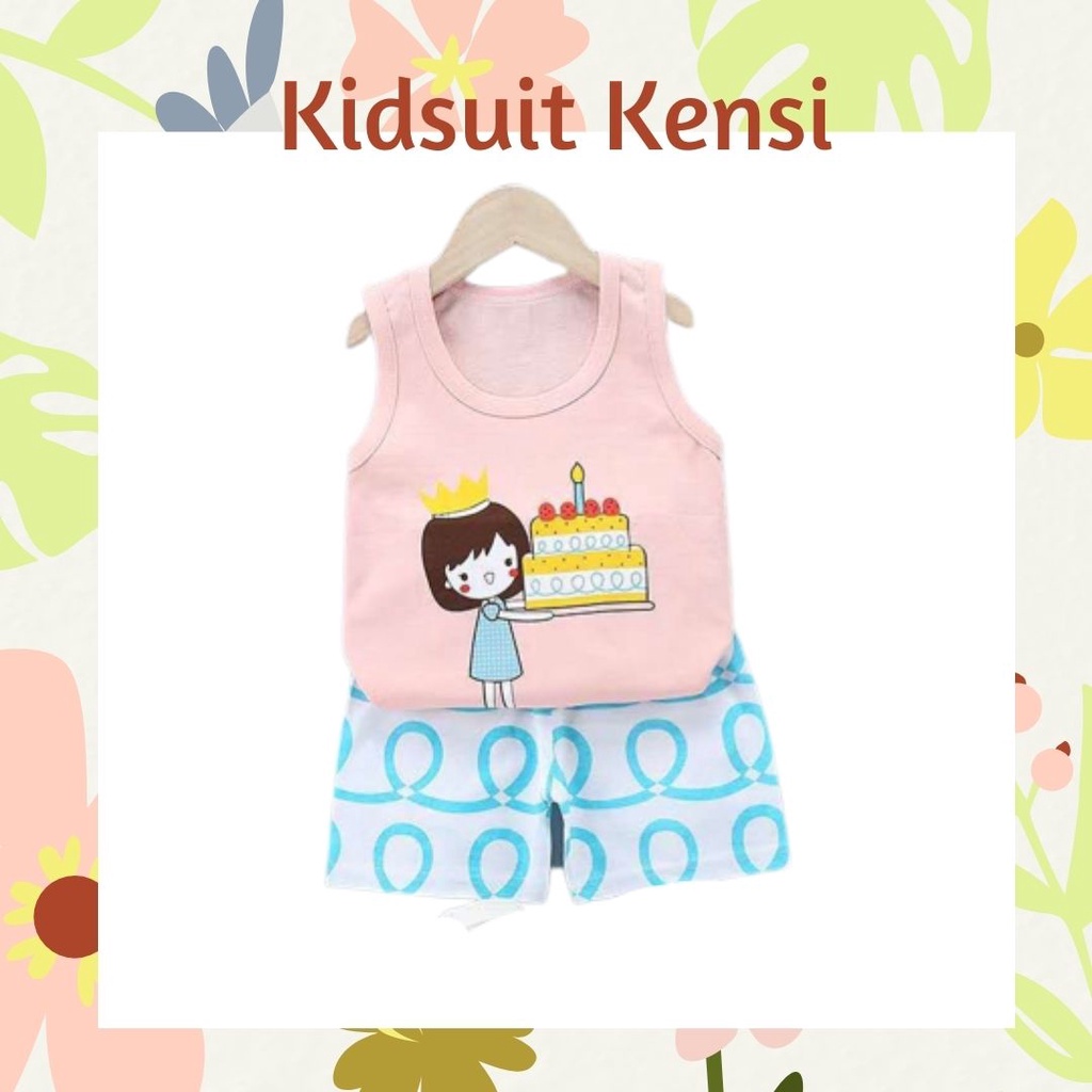 Plazababyku KIDS SUIT KENSI Setelan Anak Bahan Kaos Lengan + Celana Berkualitas Import 0-3 Tahun ebv