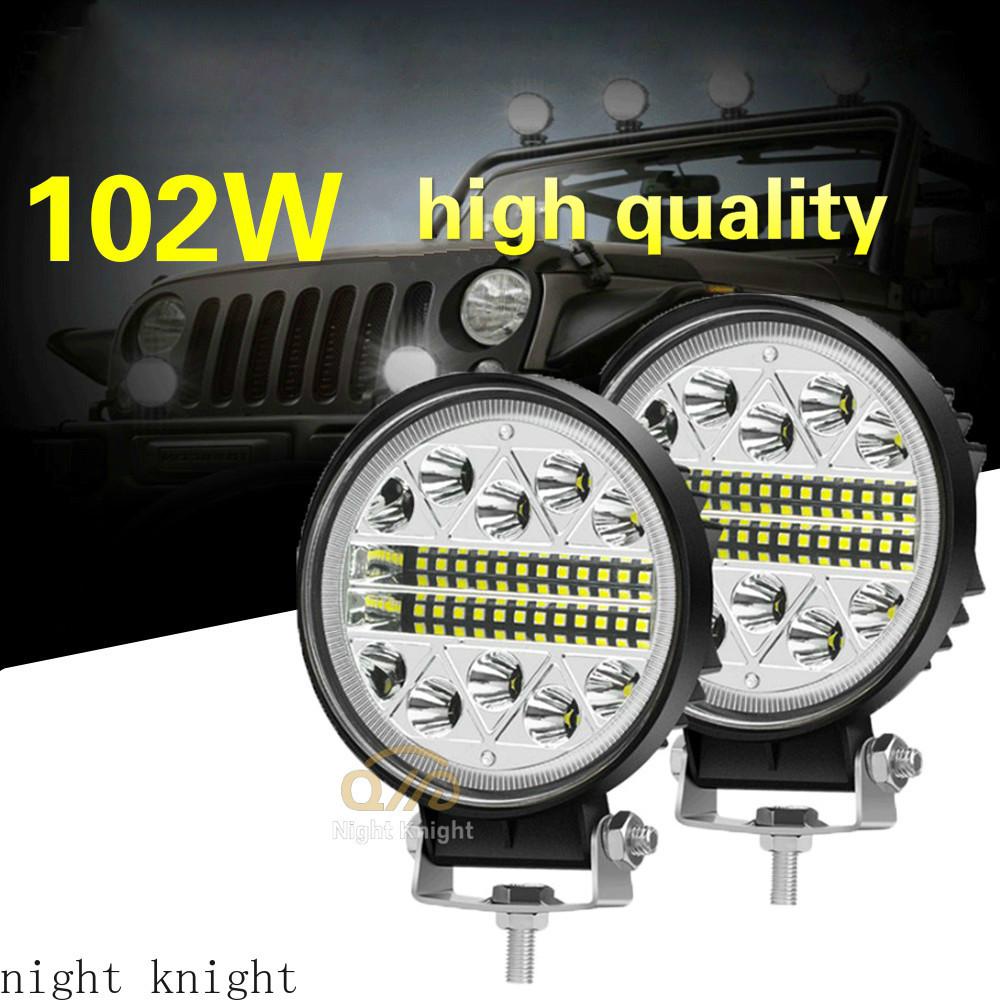 2 Pcs Desain Baru 102W Lampu Kerja LED untuk Traktor ATV SUV DC 12V / 24V 34 Lampu LED Aksesoris Offroad Auto Lampu LED untuk Jeep