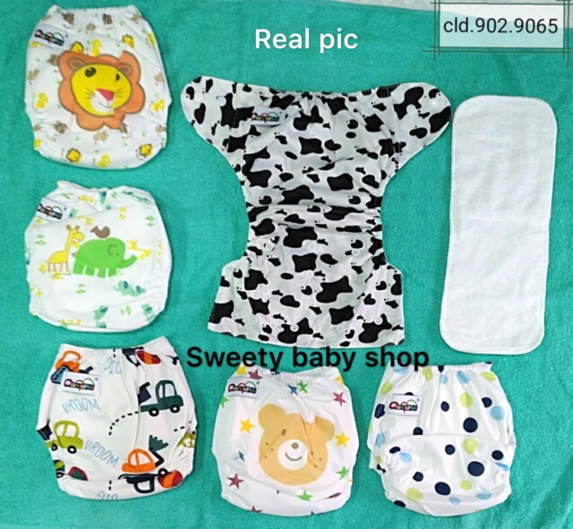 Paket Popok cuci bayi / popok clodi dengan 1 insert karakter / popok ekonomis