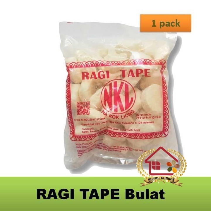 

(1 pack) RAGI TAPE Ragi Bulat Putih isi 25pcs