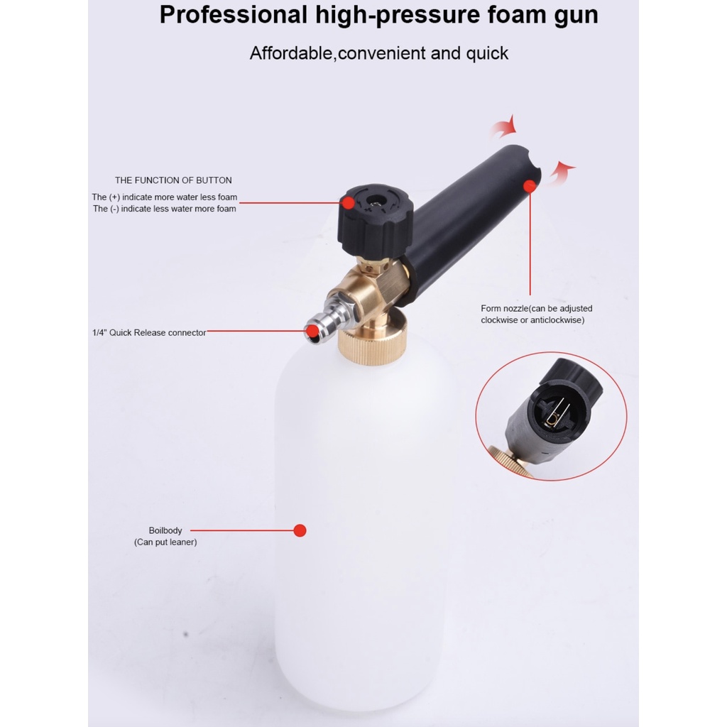 IKURA SFL202 QUICK RELEASE FOAM Lance Tabung Salju Jet Cleaner Cordless Sabun Spray