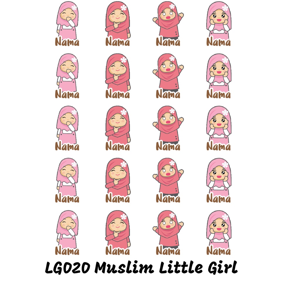 

Sticker Nama Cutting Label Waterproof Tahan Air Little Girl 20 (LG020)