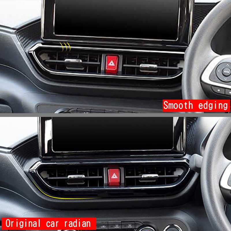 Car Dashboard Air Conditioning Trim Frame Air Conditioning Cover for Toyota Raize A200A A210A 2020-2021 Black