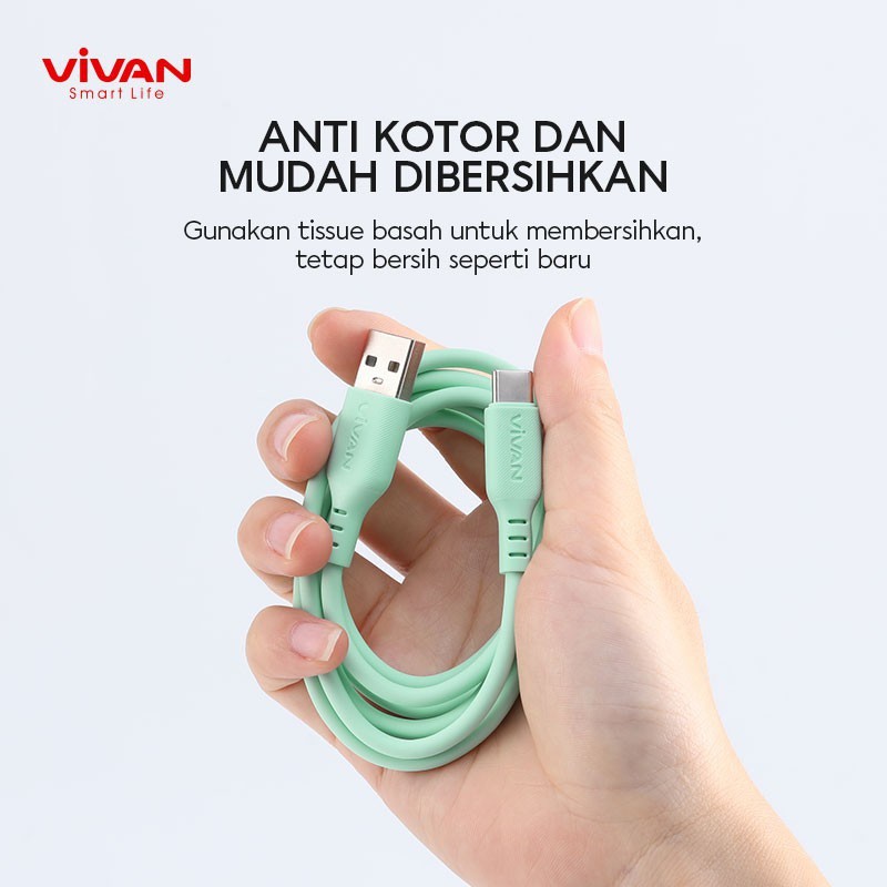 VIVAN VSC100 Kabel Data Type C 3A Quick Charge 1M - Garansi Resmi 1 Tahun