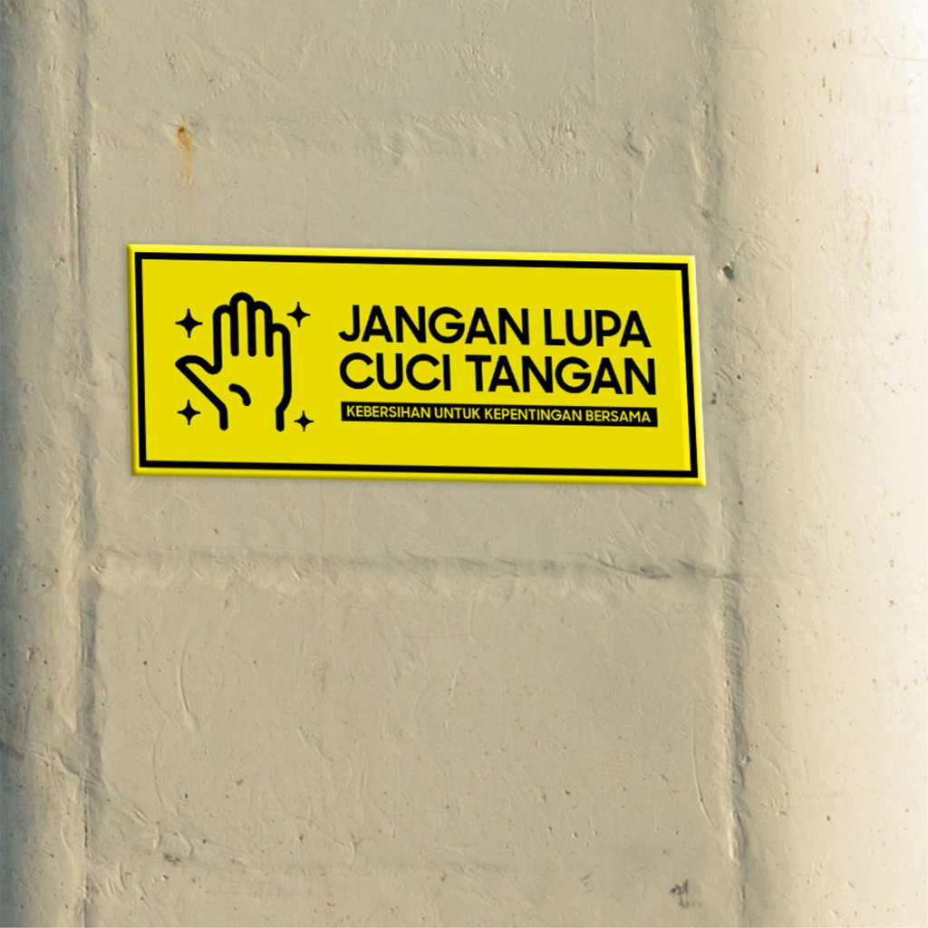 STIKER DINDING BESAR SOCIAL DISTANCING CUCI TANGAN