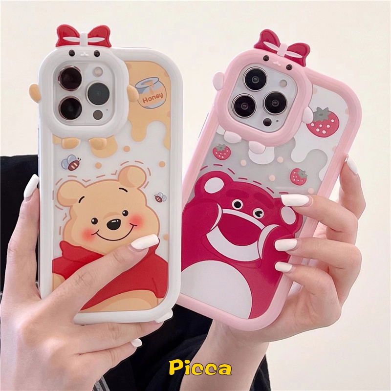 Lensa Desain Kartun Winni The Pooh Monster Untuk OPPO A15s A17 A33 A74 A55 A57 A76 A96 A3s A7 A5s A12 A53 A33 A74 A95 A16K A52 A16 A9 Reno 6 7Z A1 A5s Ani 5s 7s Az Af Case Pelindung Earphone Bluetooth Airpod