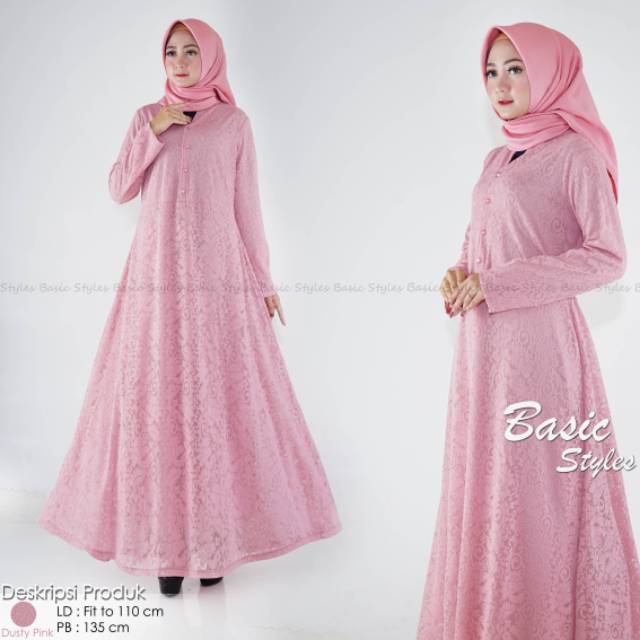 Basic Styles - Gamis Brukat XL Busui - Maxi Dress Brukat