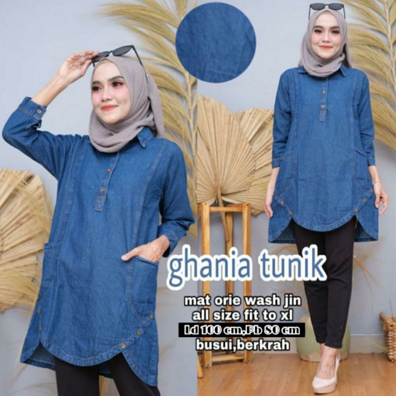 Atasan Jeans // Atasan Wanita // Atasan Jumbo // Baju Wanita // Hem Wanita // Hem Jeans