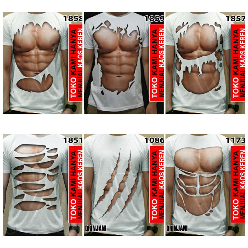 kaos baju sixpack fitnes gym olahraga
