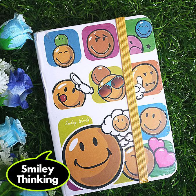 

Mini Memo Saku / Buku Tulis Hard Cover dengan Tali - Smiley -