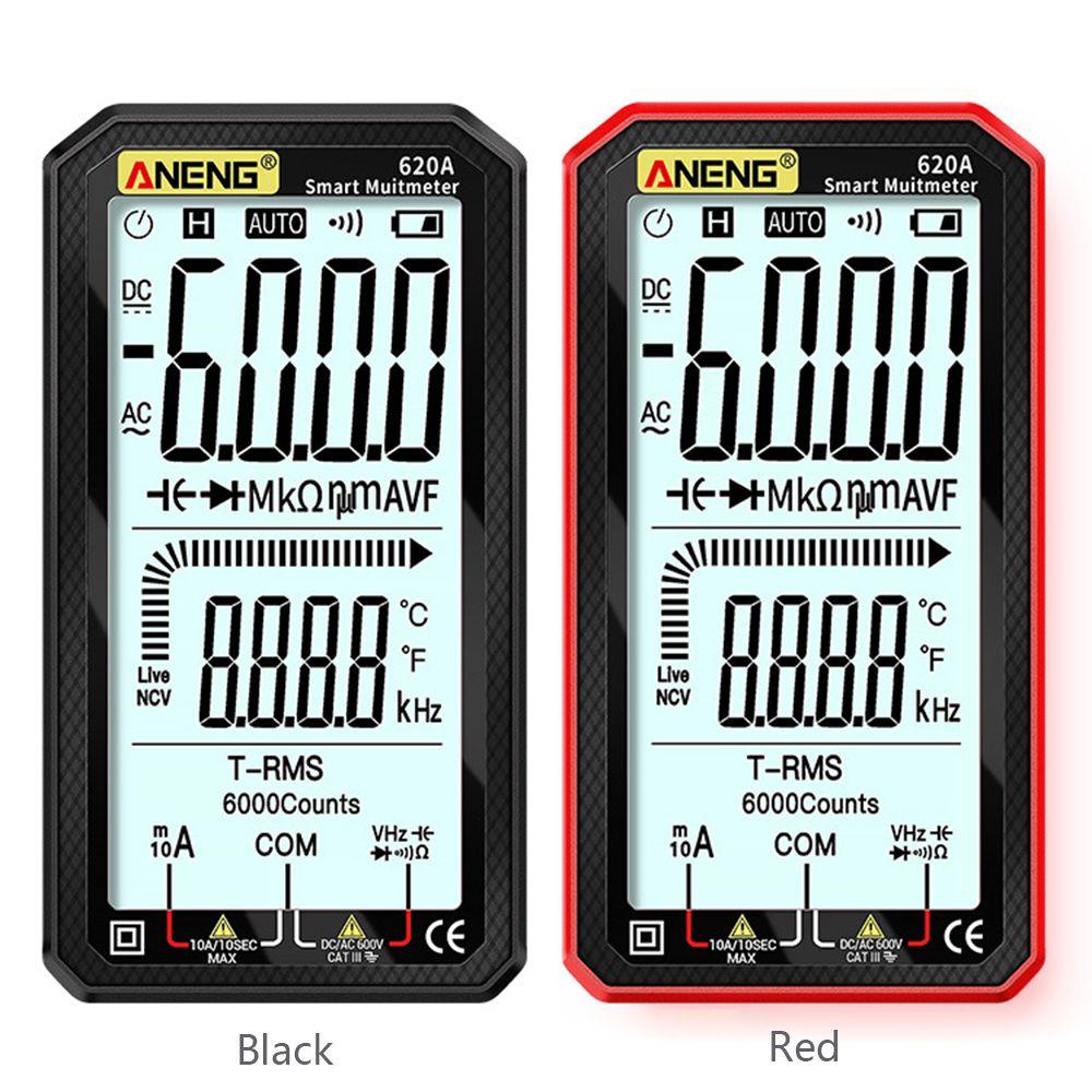 Solighter Digital Smart Multimeter ANENG 620A 6000hitan True RMS Pengukur Kapasitansi Listrik Layar Penuh