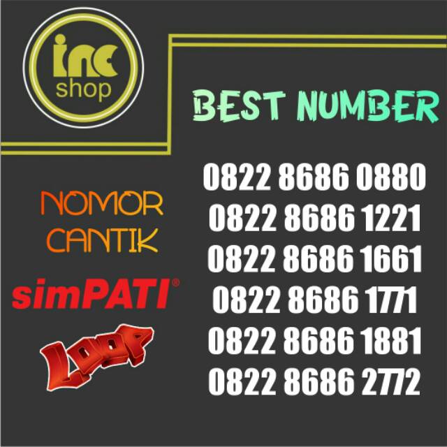NOMOR CANTIK 8686 PERDANA SIMPATI LOOP / BEST NUMBER / NOCAN