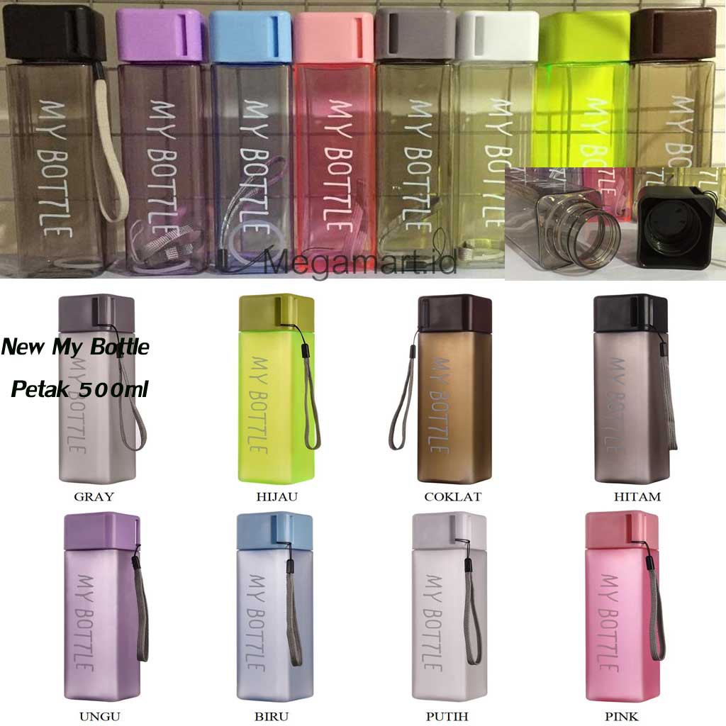 MY BOTTLE MYBOTTLE BOTOL MYBOTOL PETAK VIRAL BPA FREE WARNA WARNI CANTIK JELITA FREE TALI GANTUNGAN