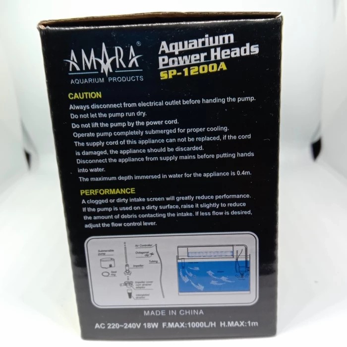 Pompa Air Celup Power Head Aquarium Amara SP-1200A SP 1200A SP1200A Mesin Air Aquascape