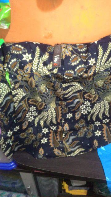 Ifh 1058 Long Batik Modern Slim Fit Navy M-xl Kemeja Batik