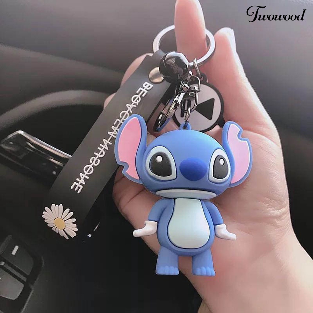 Gantungan Kunci Desain Kartun Stitch Bahan PVC Untuk Tas