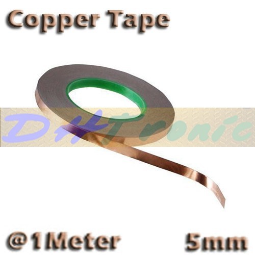Copper Tape Foil Isolasi Solatip 1 Meter 5mm  Tembaga Jalur PCB SMD 5730 Isolasi Tahan Panas Perekat