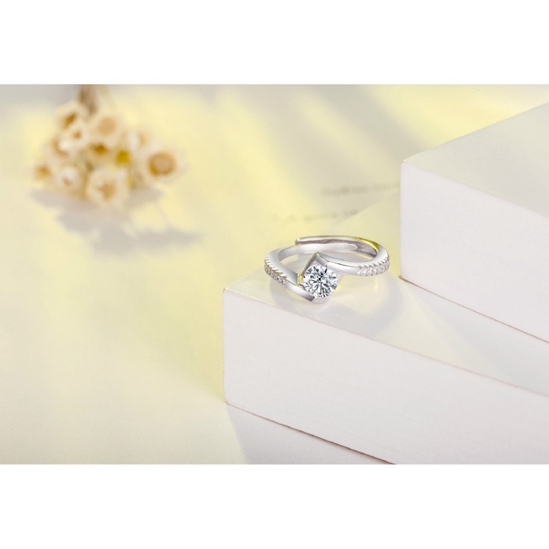 Cincin Wanita Kristal Berlian Zirconia Ring Resize