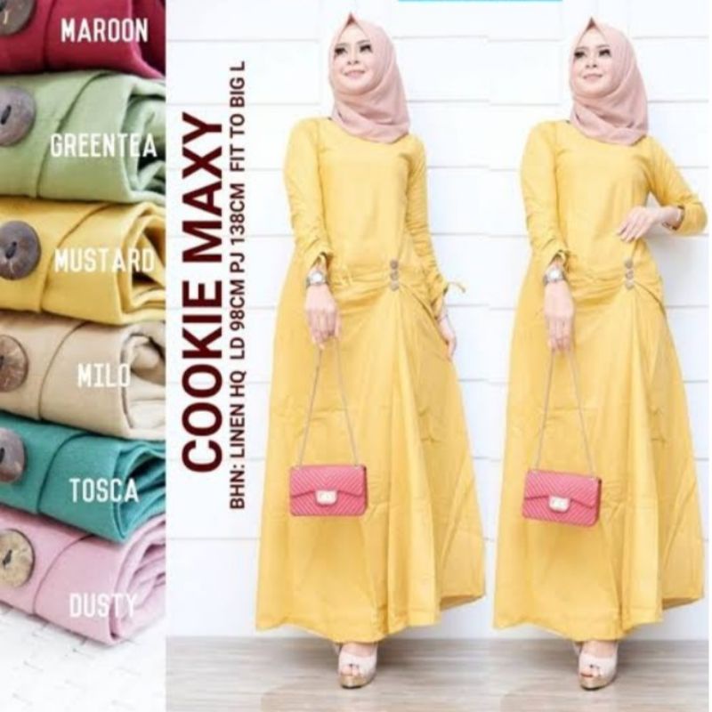 Cookie maxy dress fashion muslim remaja wanita