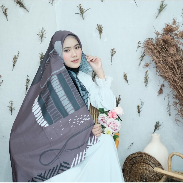 KERUDUNG SEGI EMPAT PRINTING MOTIF JILBAB SEGIEMPAT HIJAB SEGIEMPAT SCARF LESTARI