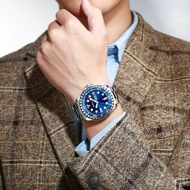 JAM TANGAN PRIA ANTI AIR BIDEN 0239 RANTAI STAINLESS STEEL JAPAN QUARTZ