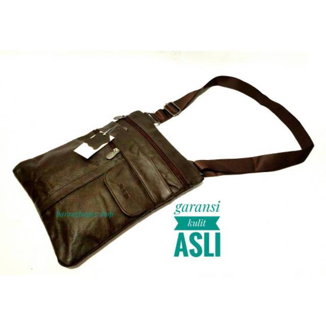 Tas Selempang kulit JEEP import (jamin 100% kulit asli) (kode 406)