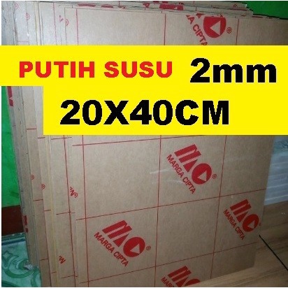 

Acrylic - Akrilik Putih Susu - Marga Cipta tebal 2mm ukuran 20x40cm