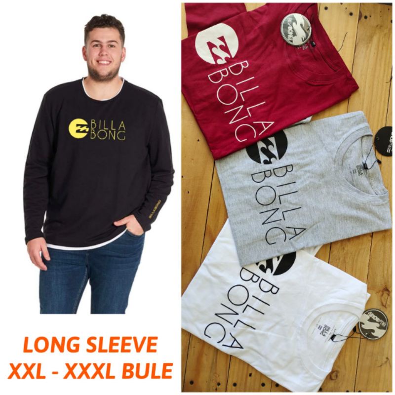 kaos pria lengan panjang jumbo billabong xxl xxxl