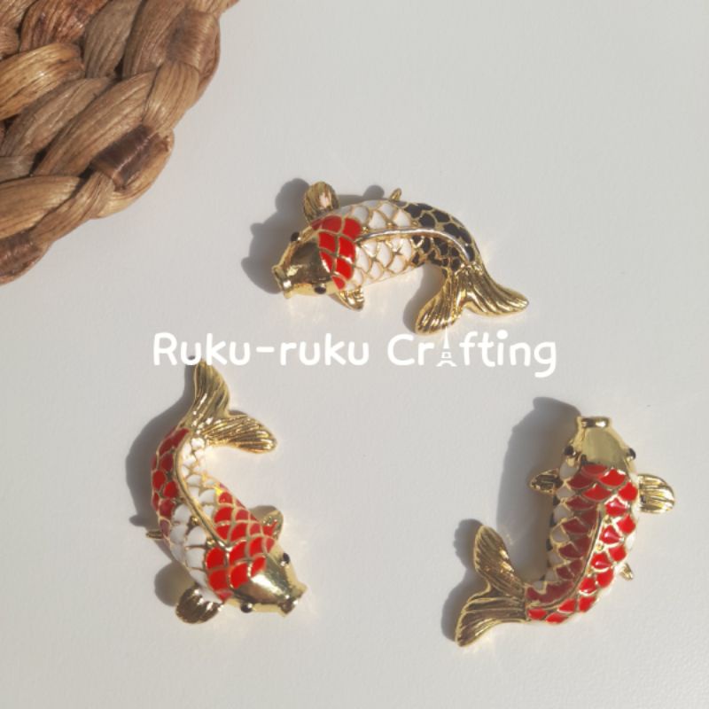 Liontin Bandul Charm Ikan Koi Xio Keberuntungan Bahan Membuat Gelang
