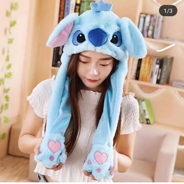 Ready Topi Bunny Hat Korean | Topi Telinga Lampu Led | Topi Telinga Naik Turun