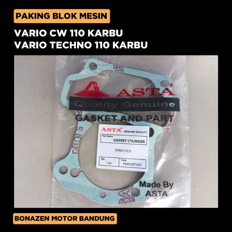 Paking Blok Vario Lama CW - Techno 110 Karbu / Packing Mesin Clynder Gasket / Asta