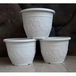 Pot Bunga Shallom - 20cm Putih