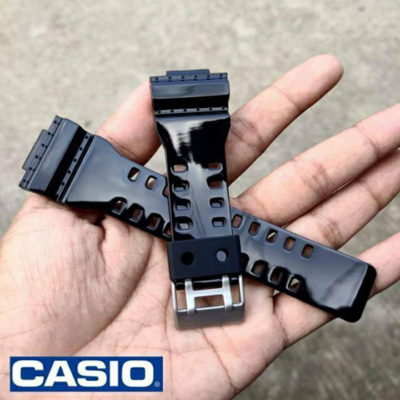 STRAP TALI JAM TANGAN CASIO G SHOCK GA110 / GA-110 / GA 110 HITAM GLOSSY METALICK