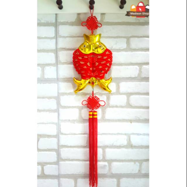 HIASAN IMLEK IKAN JUMBO BARU GANTUNGAN HOKI GONG XI FA CAI CHINESE KNOT GROSIR GARLAND HIASAN TOKO